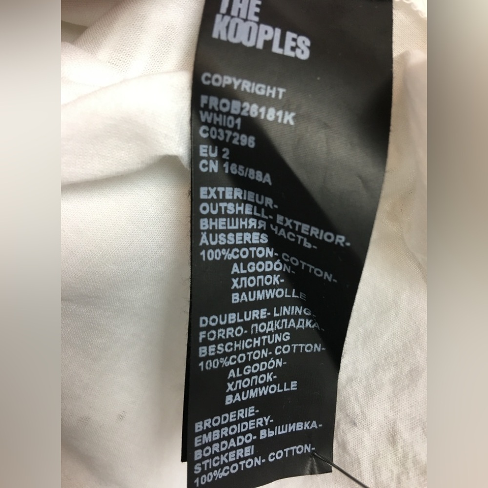 The Kooples Paris White Mini Dress With Broderie Anglaise Long Sleeve Size 2 - Picture 11 of 12